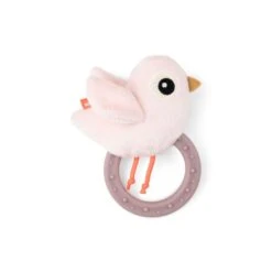 Done By Deer Birdee Ringrammelaar - Powder -Kinderspeelgoed 209917 2 done by deer sonsory ratlle with teether birdee powder2 9623