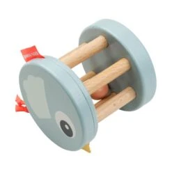 Done By Deer Birdee Houten Rammelaar Roller - Blue -Kinderspeelgoed Done By Deer Birdee Houten Rammelaar Roller Blue 2 bbe7