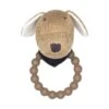 Smallstuff Rammelaar Dog Met Bijtring Nature -Kinderspeelgoed Smallstuff Rammelaar Dog Met Bijtring Nature d086