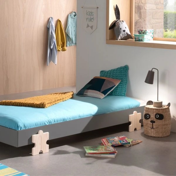 Vipack Modulo Bed 90 X 200 Cm Puzzle Grijs 5 Vipack Modulo Bed 90 X 200 Cm Puzzle Grijs - Afbeelding 3